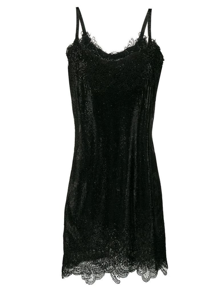 Ermanno Scervino rhinestone embellished mini dress - Black