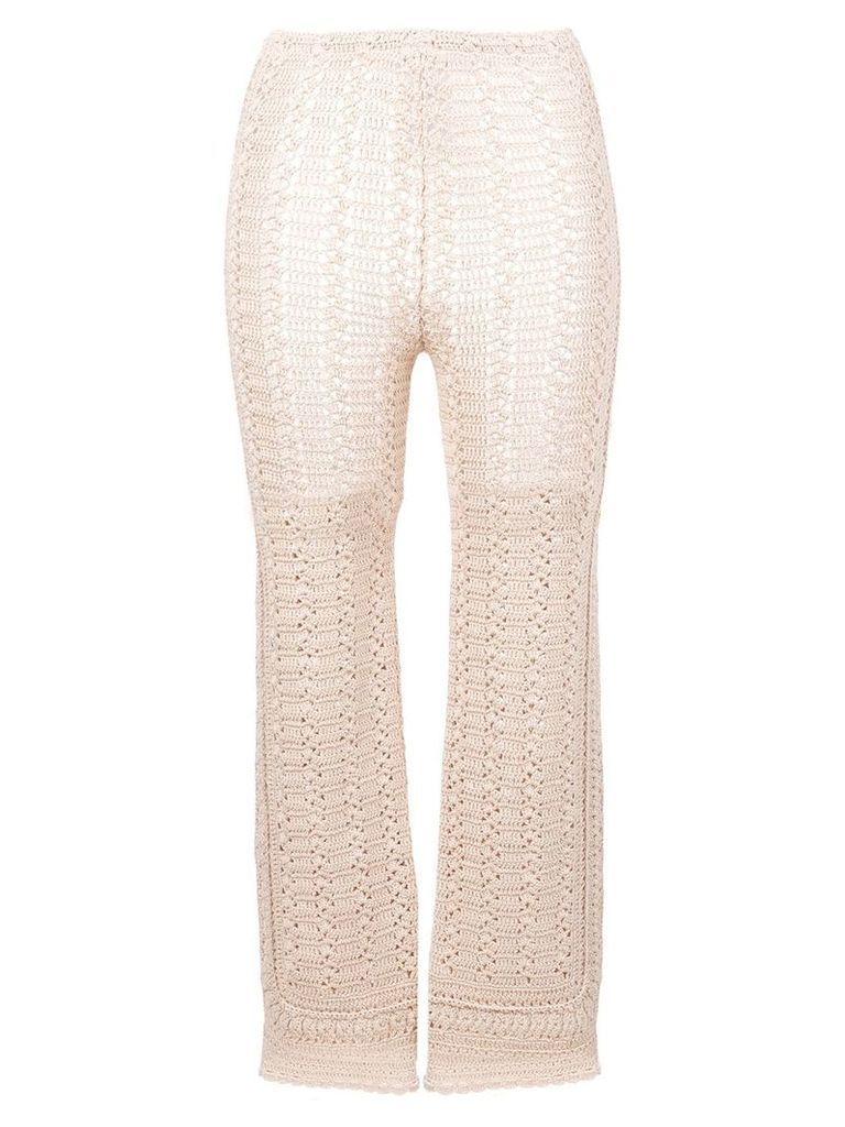 Alberta Ferretti cropped knitted trousers - Neutrals