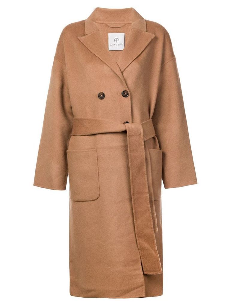 ANINE BING belted double-breasted coat - Neutrals