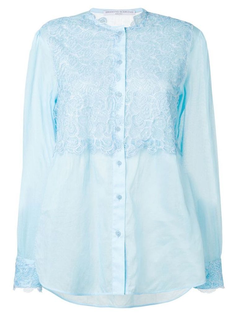 Ermanno Scervino lace panel blouse - Blue