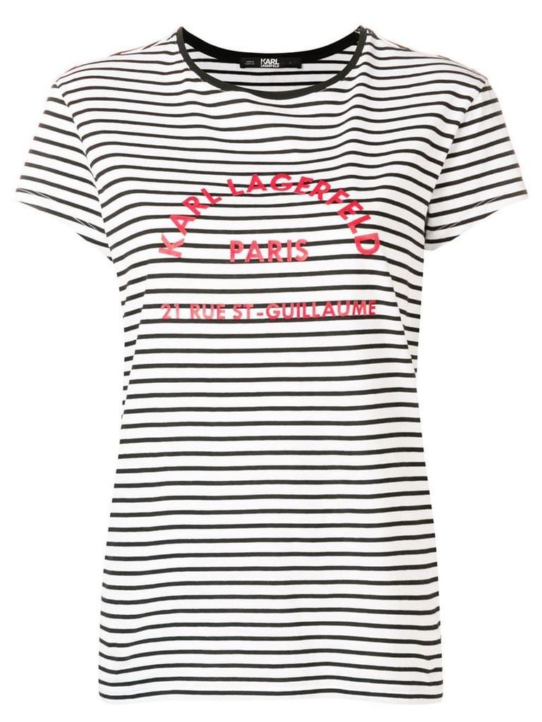 Karl Lagerfeld horizontal striped T-shirt - White