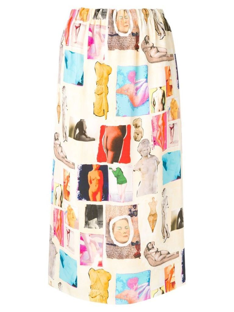 Marni printed straight skirt - NEUTRALS