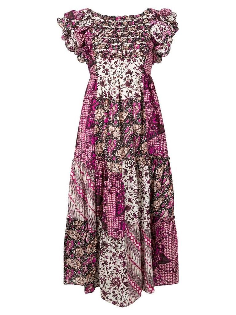 Ulla Johnson floral print patchwork dress - Pink