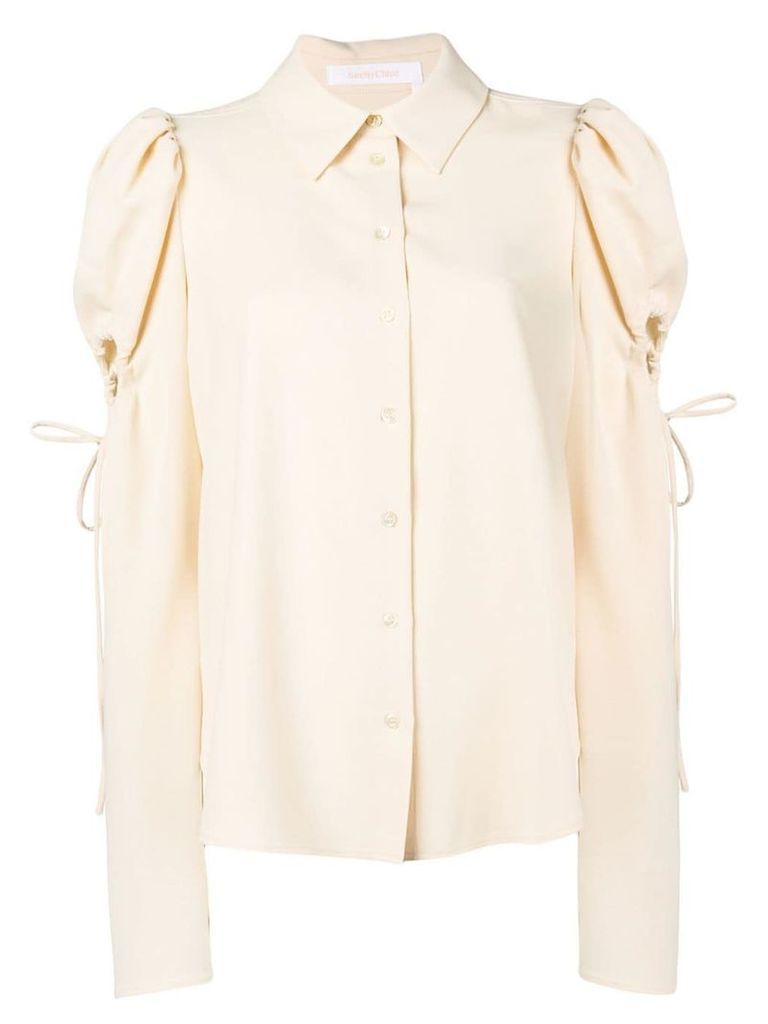 See By Chloé blouse with ruffle cut-outs - Neutrals