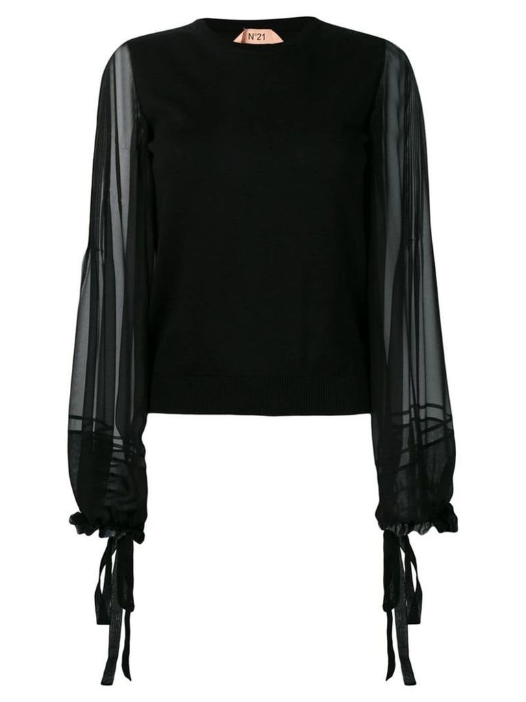 Nº21 sheer sleeve sweatshirt - Black