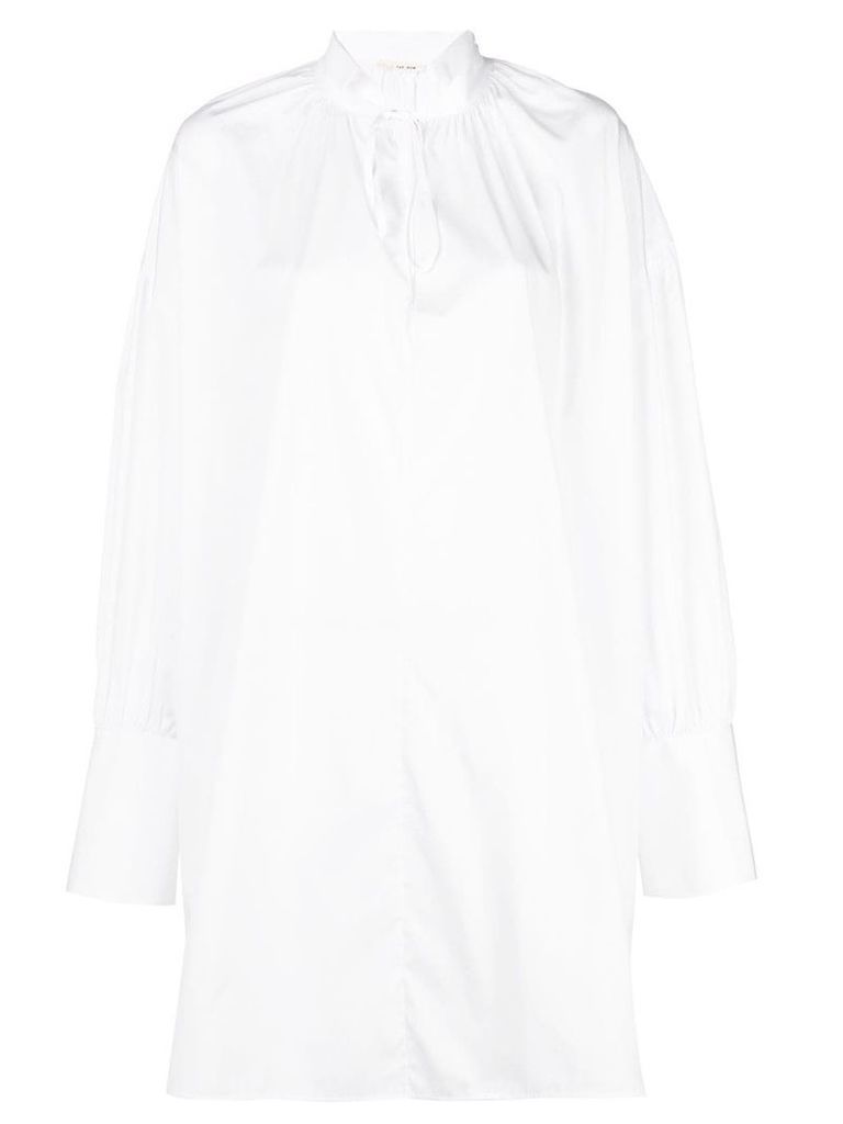 The Row tie collar shirt dress - White
