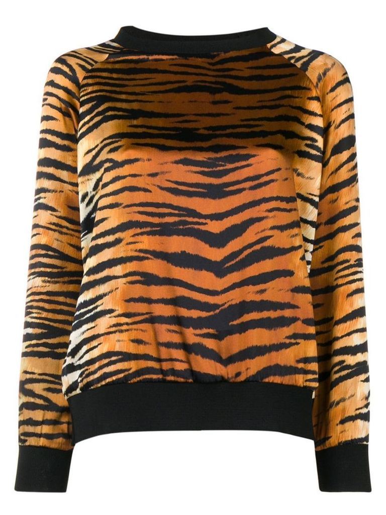Alexandre Vauthier tiger printed sweatshirt - Brown