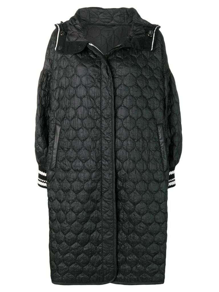 Ermanno Scervino quilted geometric patterned coat - Black