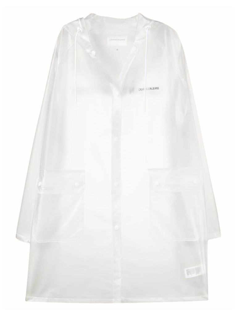 Calvin Klein Jeans logo print raincoat - White