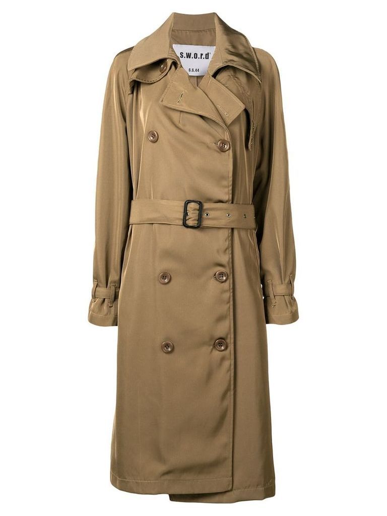 S.W.O.R.D 6.6.44 belted trench coat - NEUTRALS