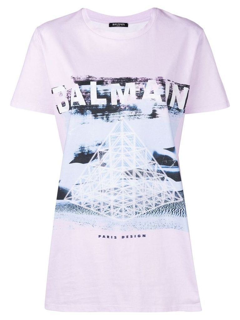 Balmain pyramid print T-shirt - Purple