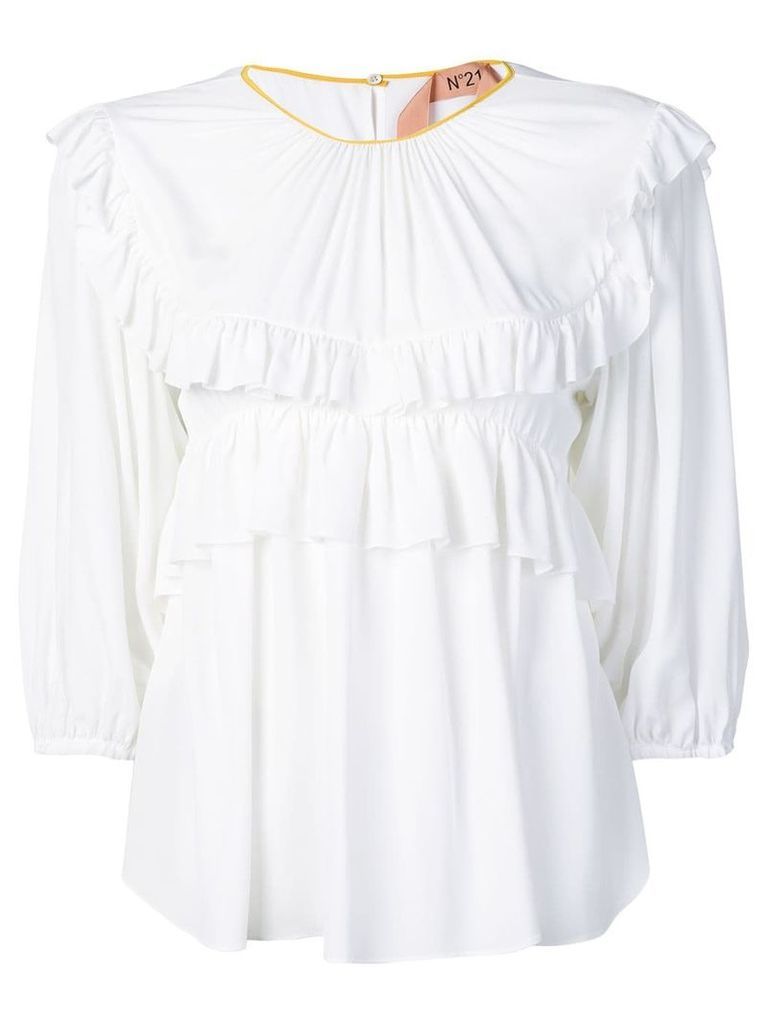 Nº21 frill-trim blouse - White