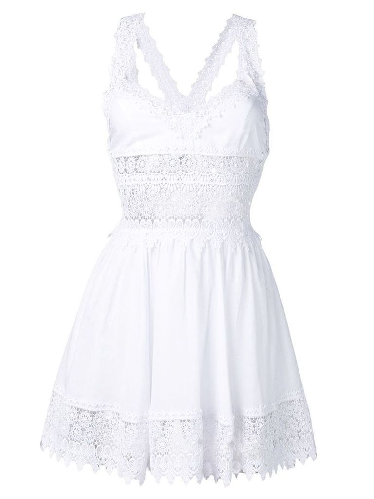 Charo Ruiz lace panel dress - White