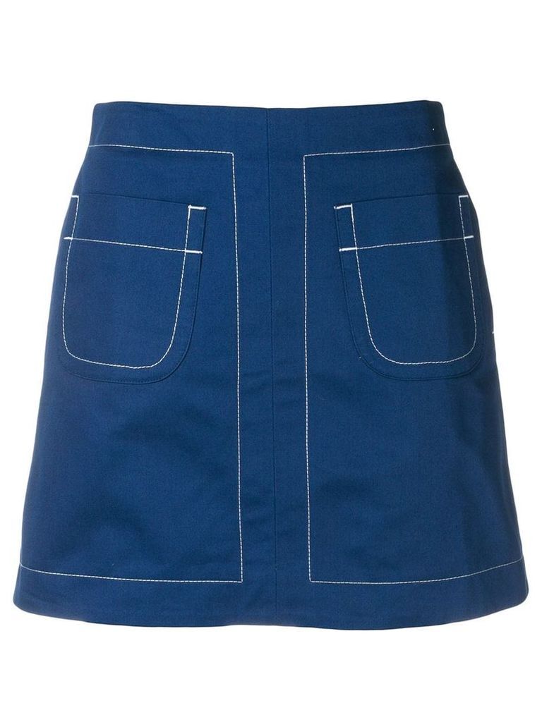 Maison Kitsuné fitted mini skirt - Blue