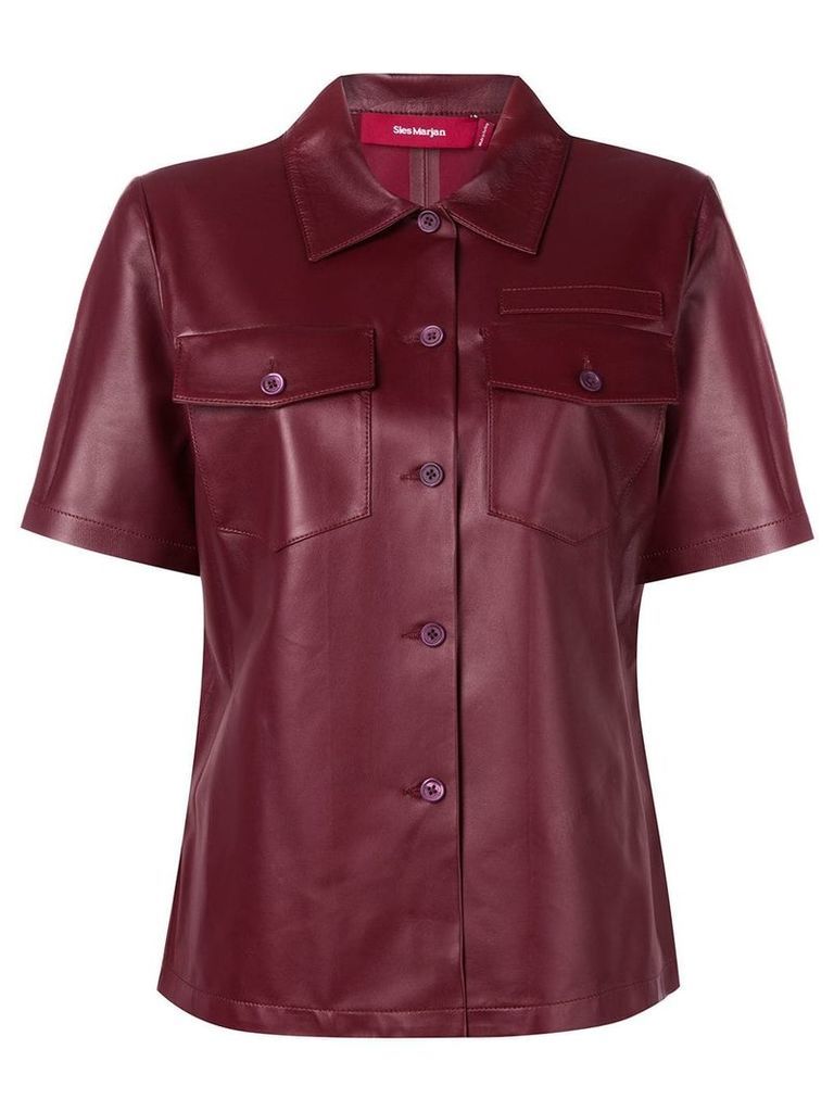 Sies Marjan fitted leather shirt - Red
