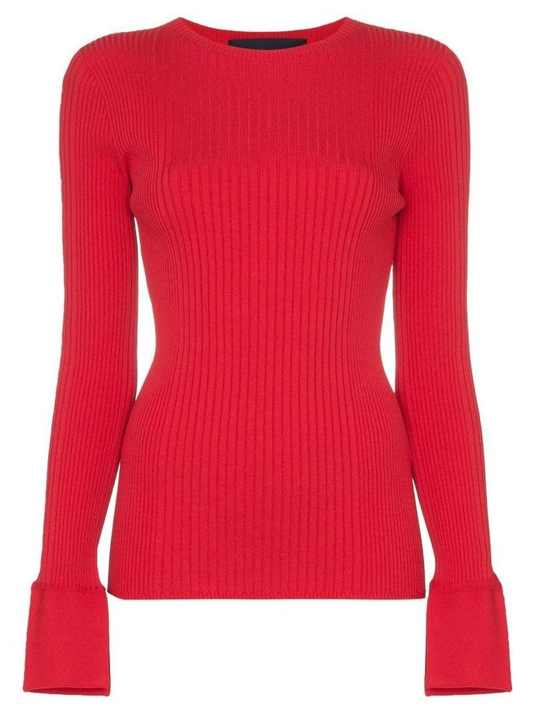 Juun.J Long-sleeved ribbed knit top - Red