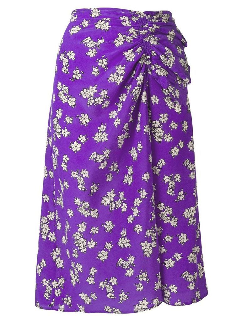 P.A.R.O.S.H. floral gathered skirt - PURPLE