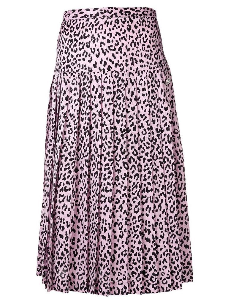 Alessandra Rich leopard print pleated skirt - PINK