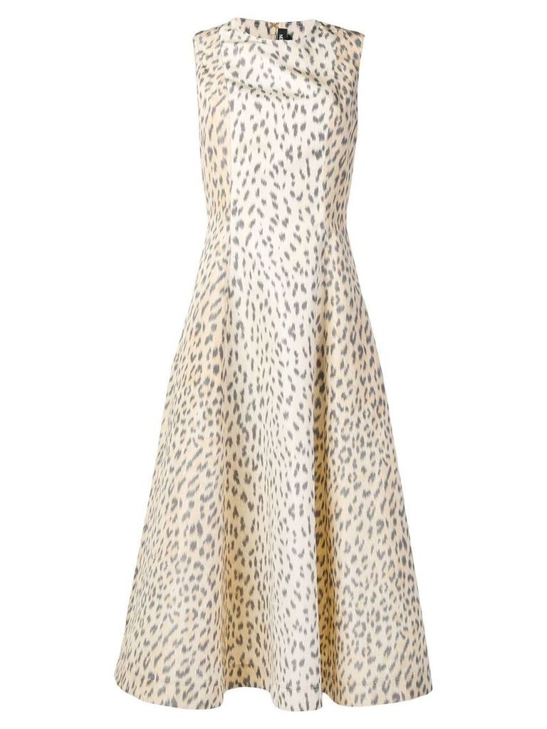 Calvin Klein 205W39nyc leopard print flared dress - NEUTRALS