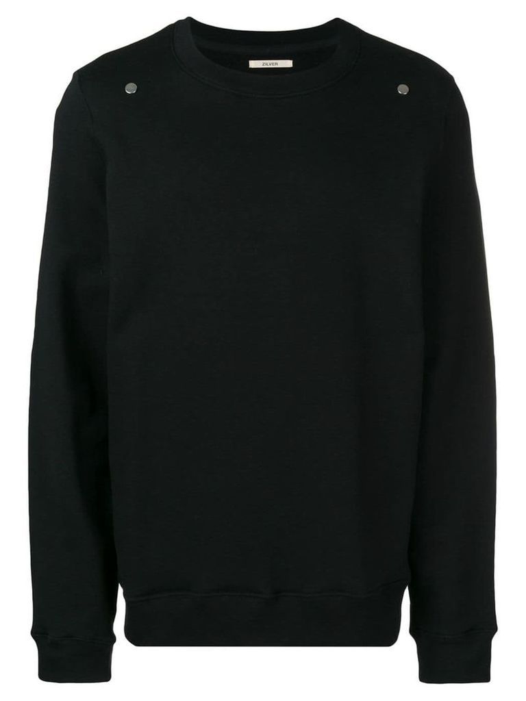 Zilver organic cotton round-neck sweatshirt - Black