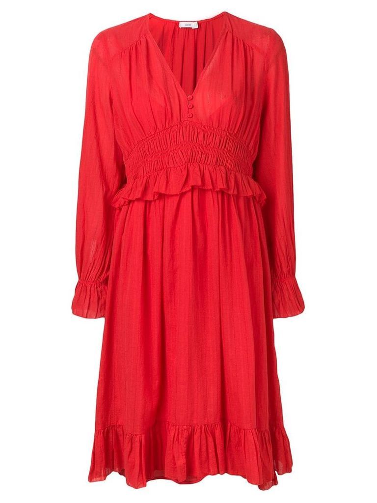 Closed pleated dress - Red