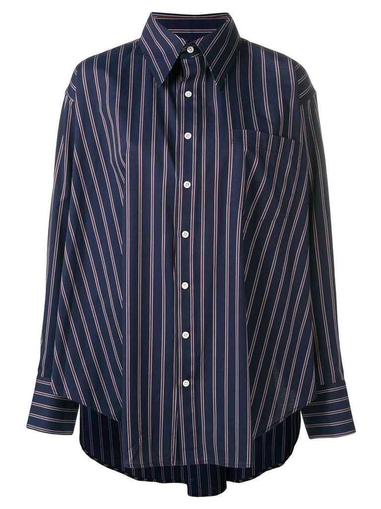 Matthew Adams Dolan oversized striped shirt - Blue