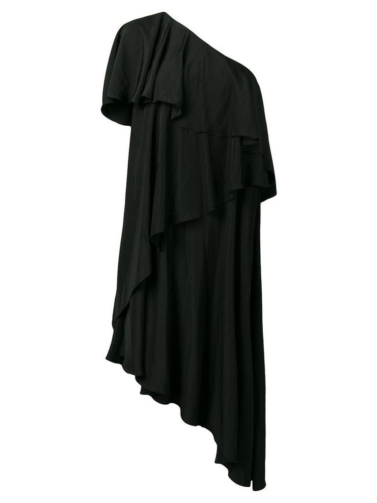 LANVIN asymmetrical ruffle dress - Black