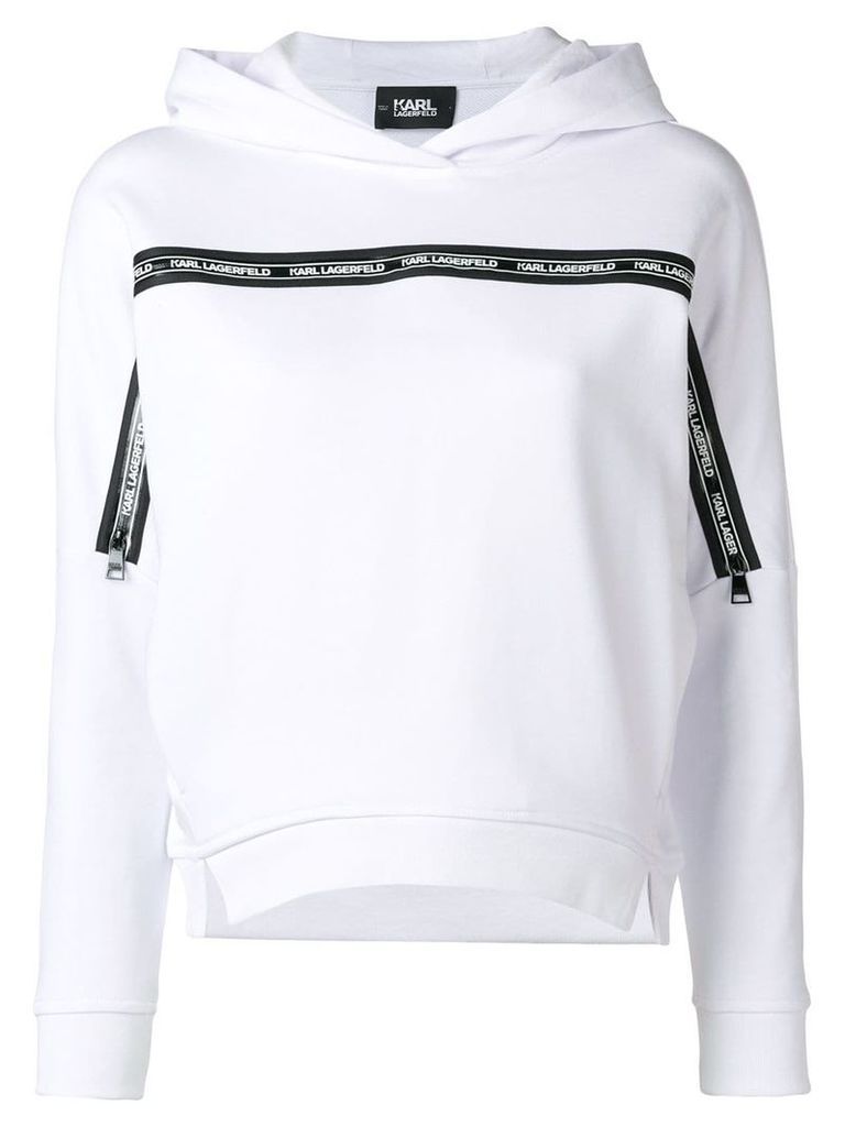 Karl Lagerfeld logo printed hoodie - White