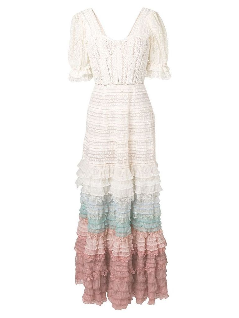 Jonathan Simkhai layered frill knitted dress - White