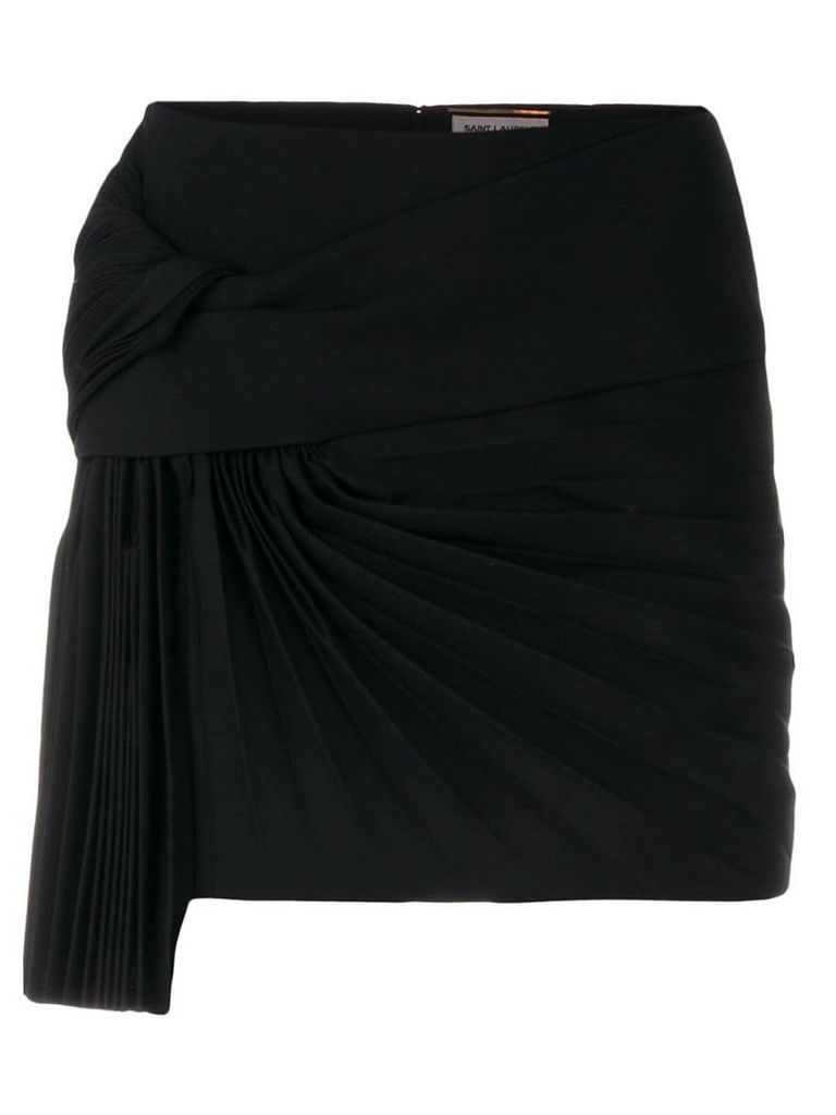 Saint Laurent pleat detail skirt - Black