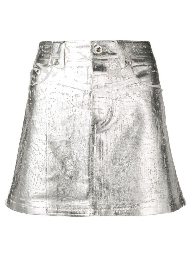 Paco Rabanne metallic mini skirt - Silver