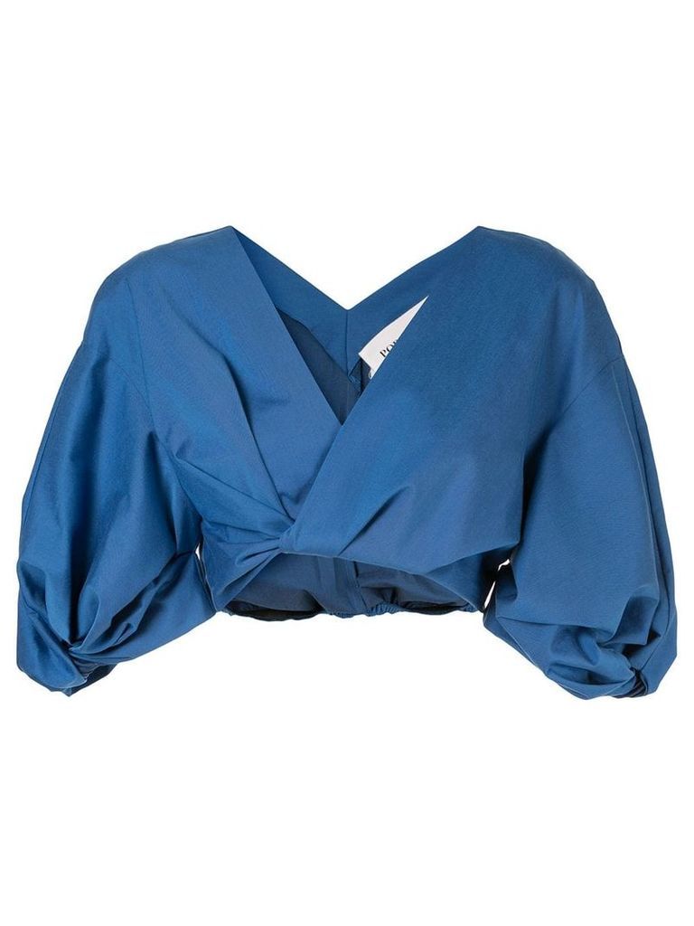 PortsPURE wrap cropped blouse - Blue