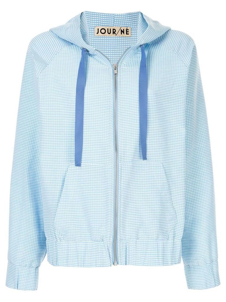 Jour/Né micro check zip hoodie - Blue
