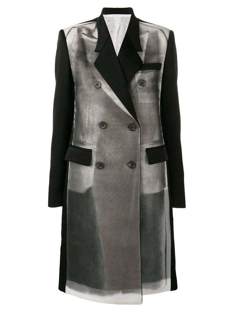 Peter Do abstract print tailored coat - Grey