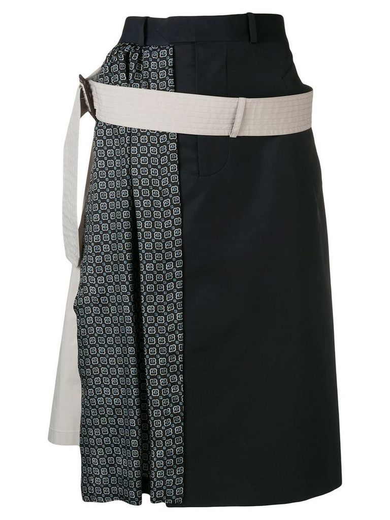 Maison Margiela patterned A-line skirt - Blue