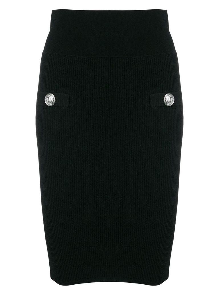 Balmain High-waisted buttoned skirt - Black