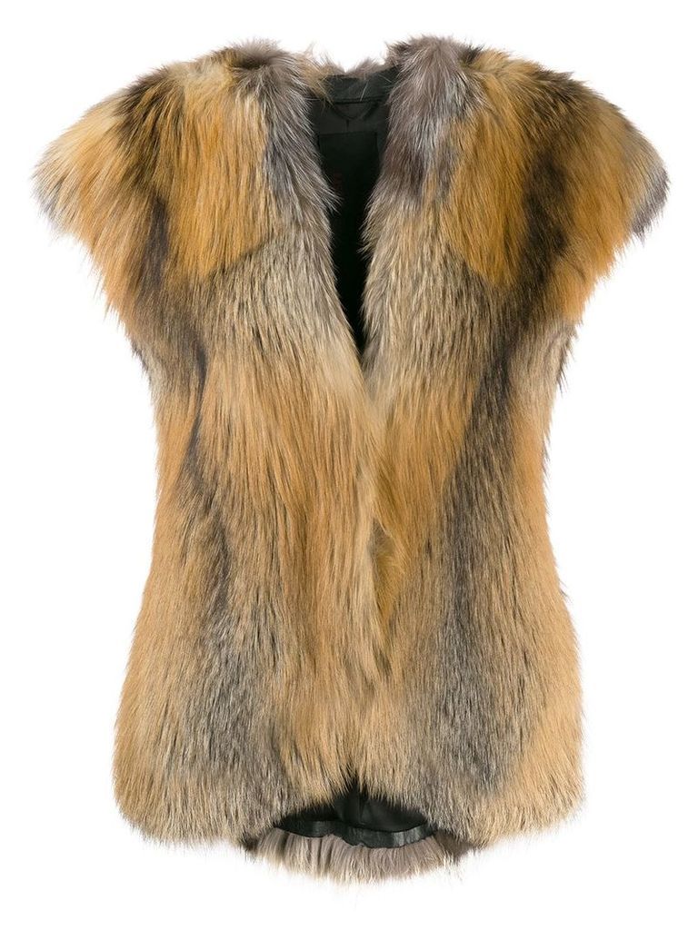 Liska Erino fur waistcoat - Brown