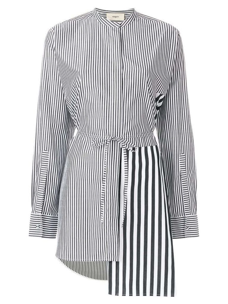 Ports 1961 asymmetric striped shirt - Black