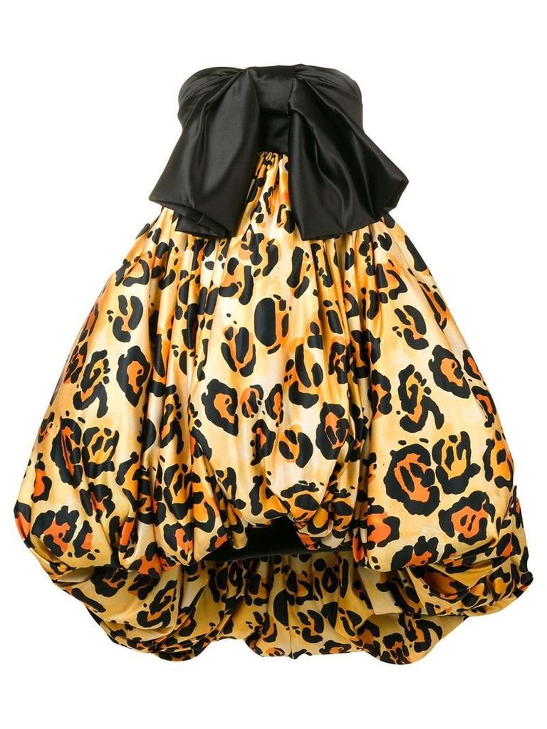 Richard Quinn leopard print puffball dress - Black
