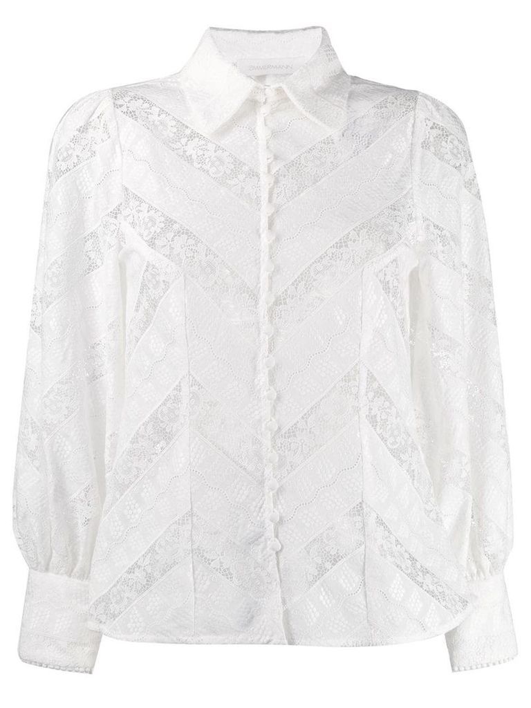 Zimmermann floral lace shirt - NEUTRALS