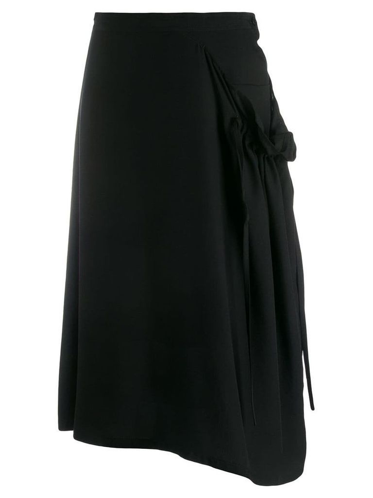 Y's asymmetrical skirt - Black
