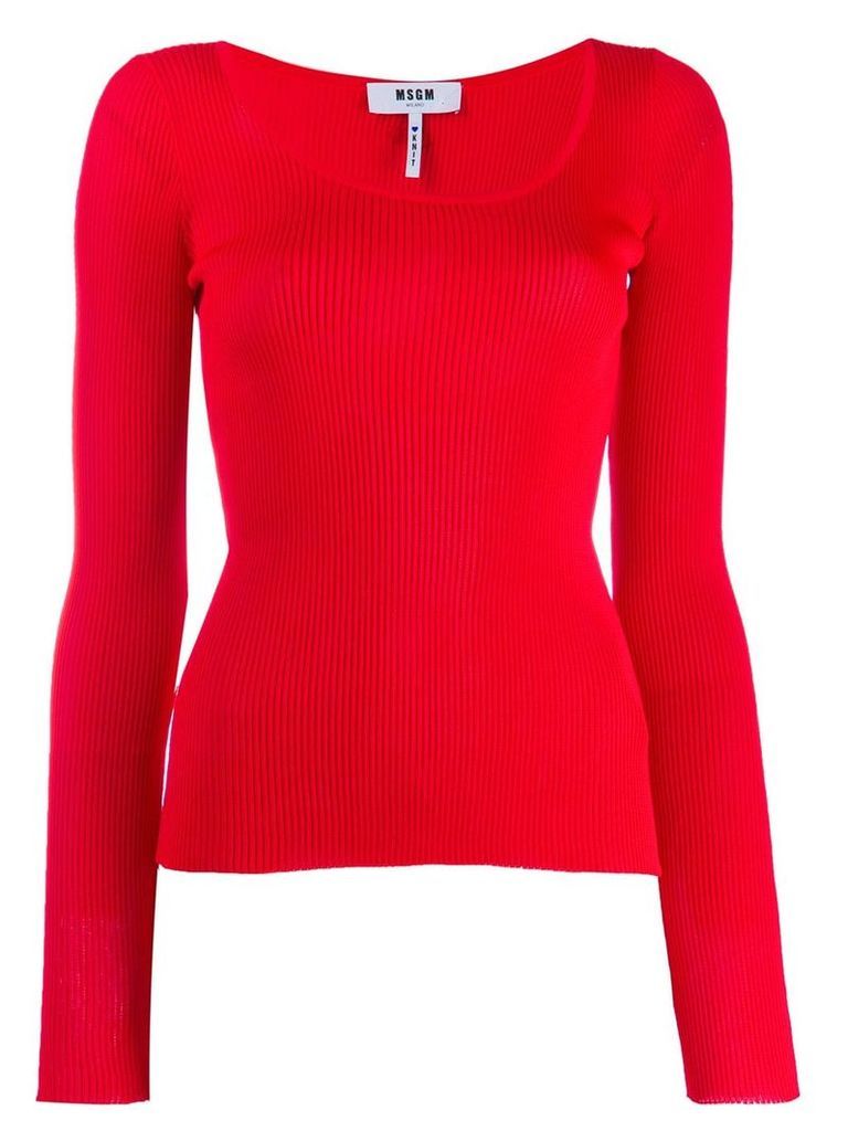 MSGM ribbed knit top - Red