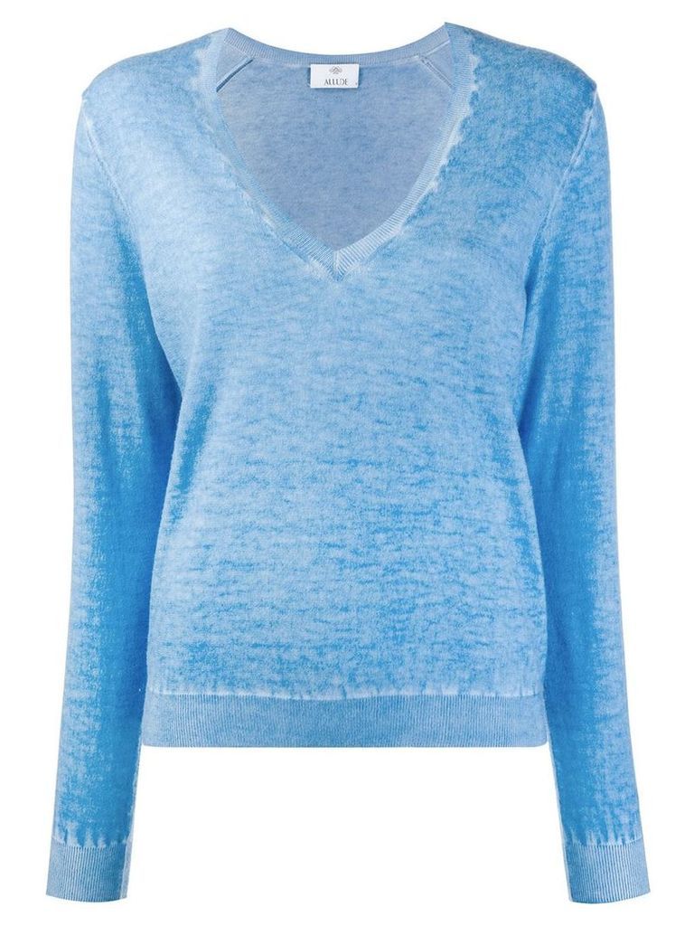 Allude sheer knit sweater - Blue