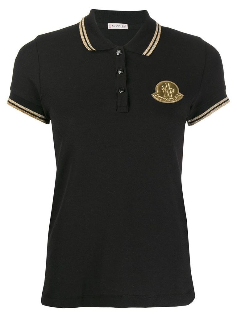 Moncler logo patch polo shirt - Black