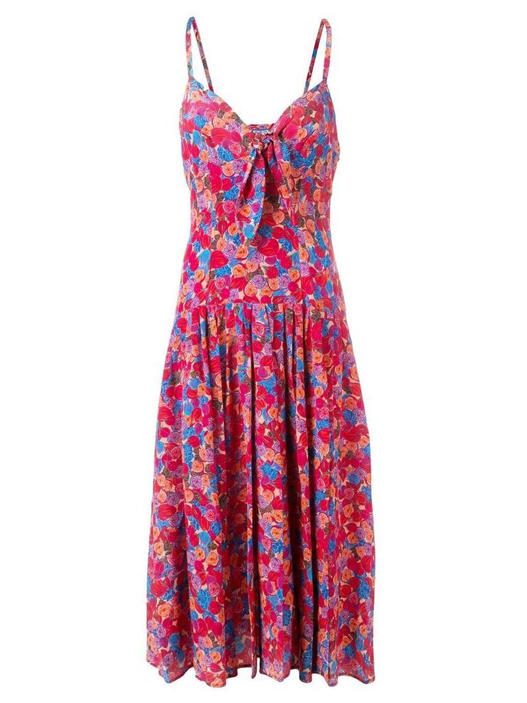 Lhd floral print strappy midi dress - PINK