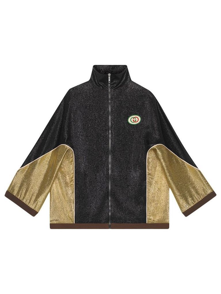 Gucci Crêpe lurex kimono jacket - Black