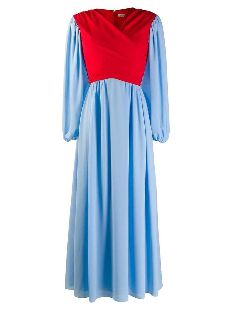 Emilia Wickstead flared wrap dress - Blue