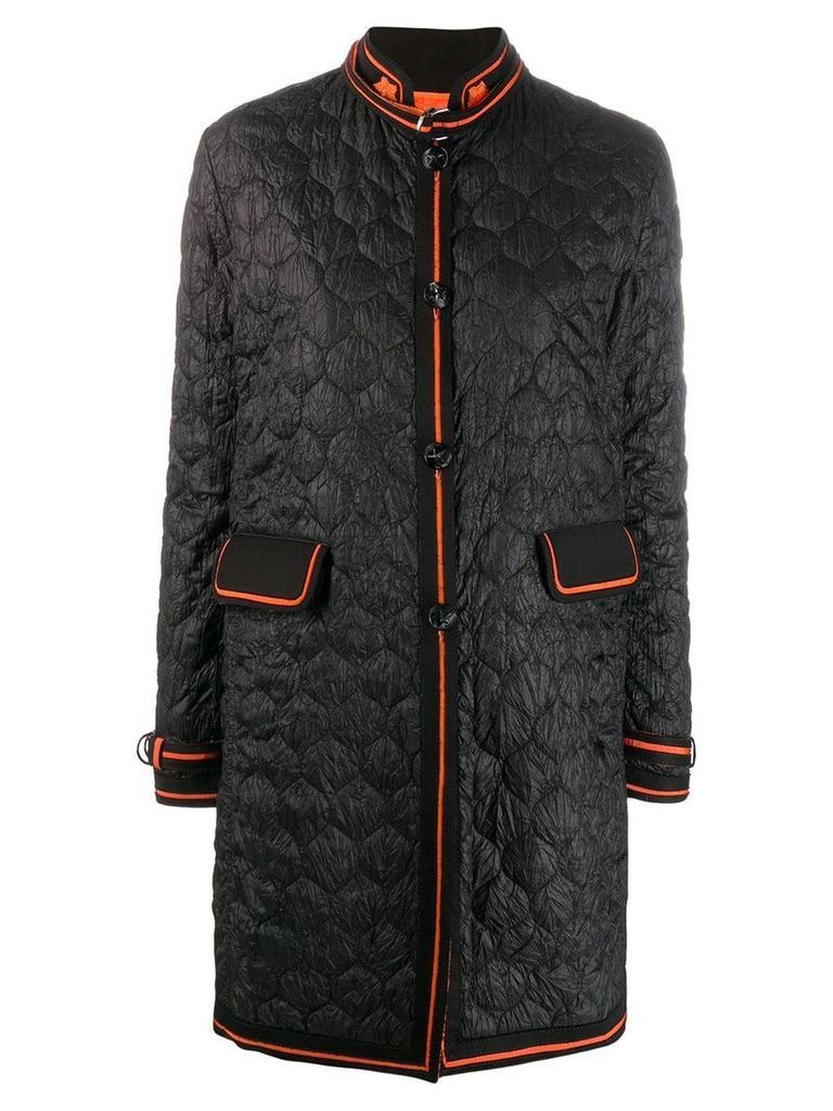 Ermanno Scervino quilted chinese-styled coat - Black