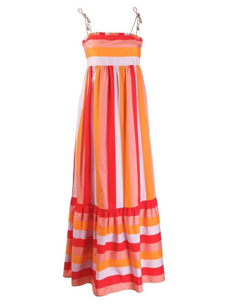 Twin-Set colour block maxi dress - Orange
