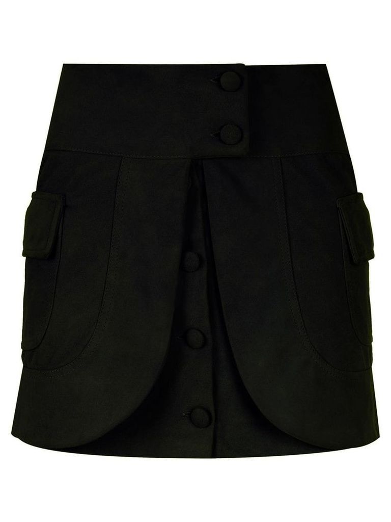 Andrea Bogosian layered leather skirt - Black